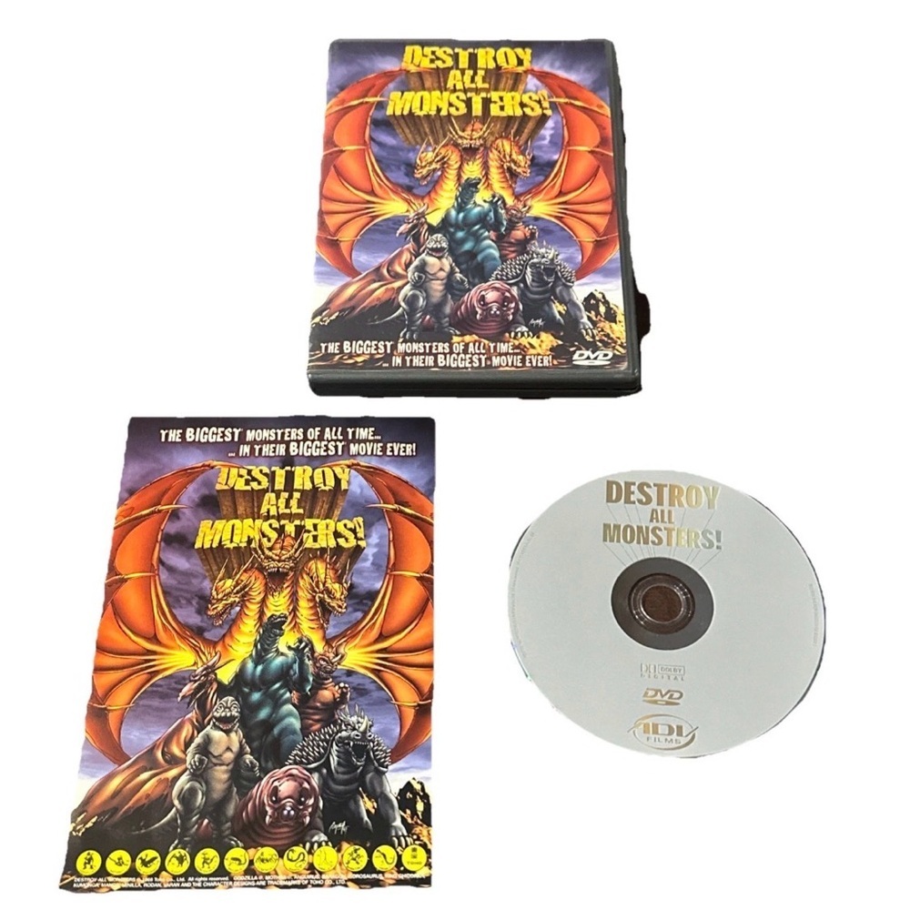 Destroy All Monsters (DVD) Godzilla Mothra Rodan Chidorah 1999 Toho with Insert